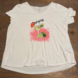 Margaritas Time Avenue Your Tee 22 / 24 Short Sleeve V-Neck Has Stain